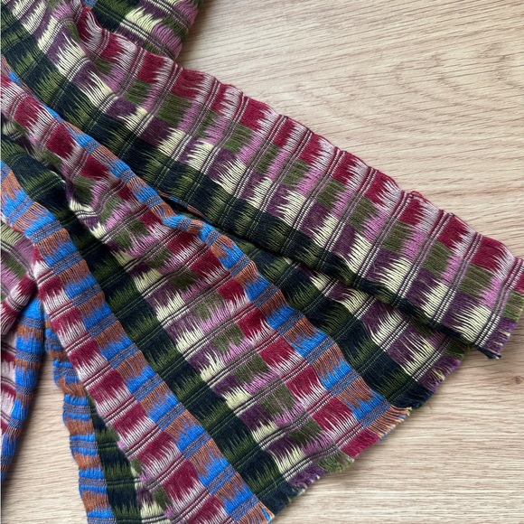 Boho Ethnic Woven Scarf Multicolor Festival Wrap Artisan Style - Picture 11 of 13